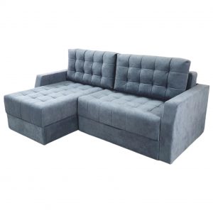 Диван Плаза-2 угловой серо-голубой